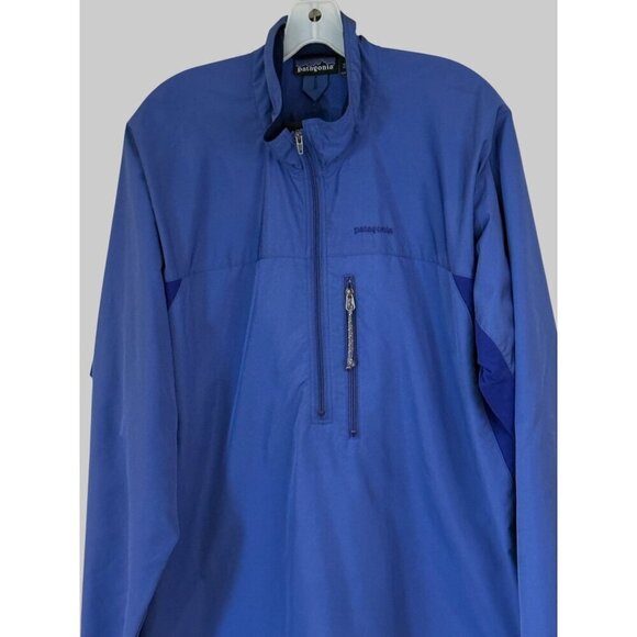 Patagonia Men's Half Zip Windbreaker Blue Long Sleeve Pockets Size XL - Picture 3 of 7